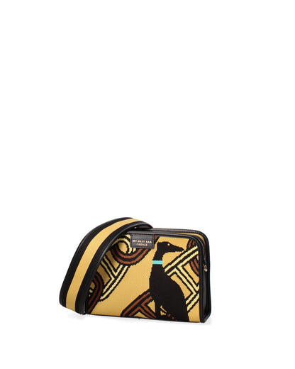 Yellow Geometric Canvas Pouch