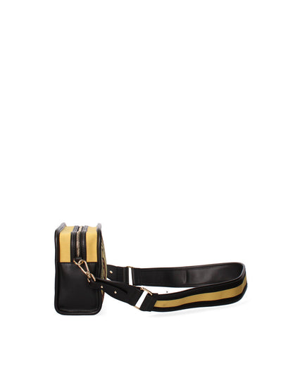 Yellow Geometric Canvas Pouch