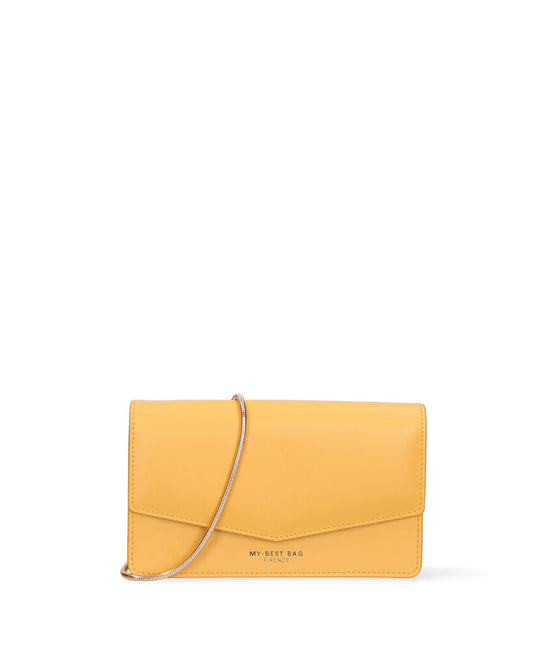 Yellow Envelope Clutch with Subtle Logo