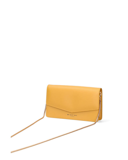 Yellow Envelope Clutch with Subtle Logo
