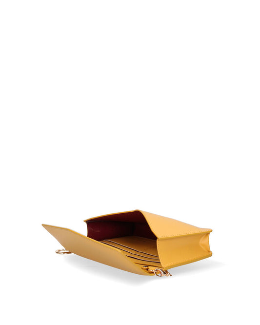 Yellow Envelope Clutch with Subtle Logo