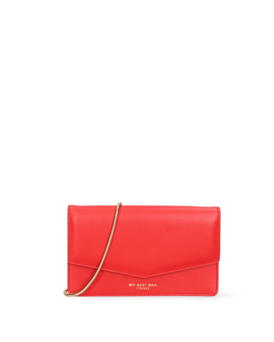 Red Envelope Clutch with Logo Detail
