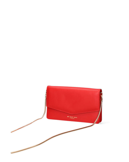 Red Envelope Clutch with Logo Detail