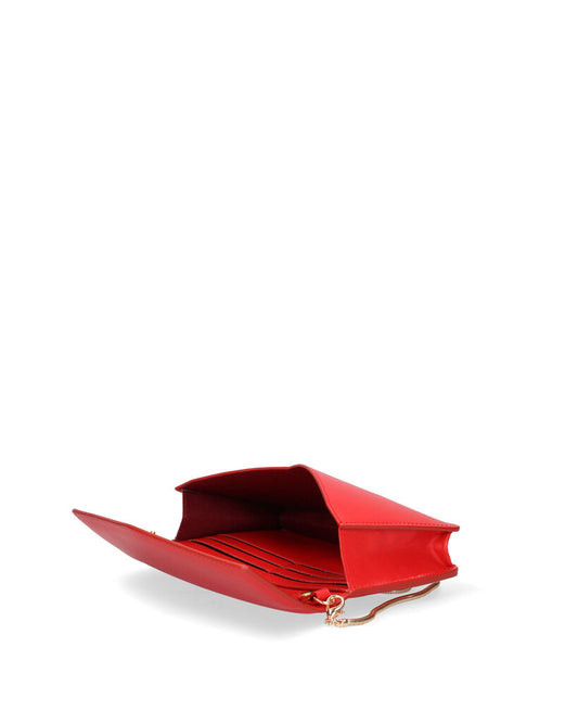 Red Envelope Clutch with Logo Detail