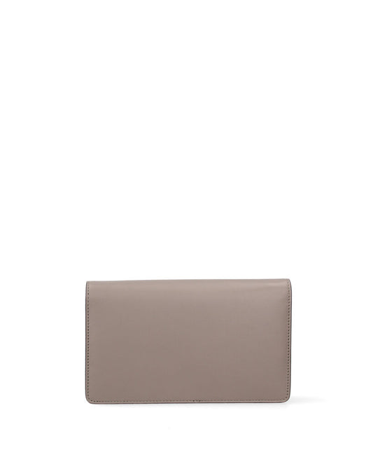 Taupe Envelope Clutch with Subtle Logo