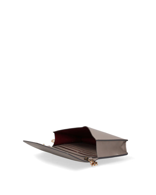 Taupe Envelope Clutch with Subtle Logo