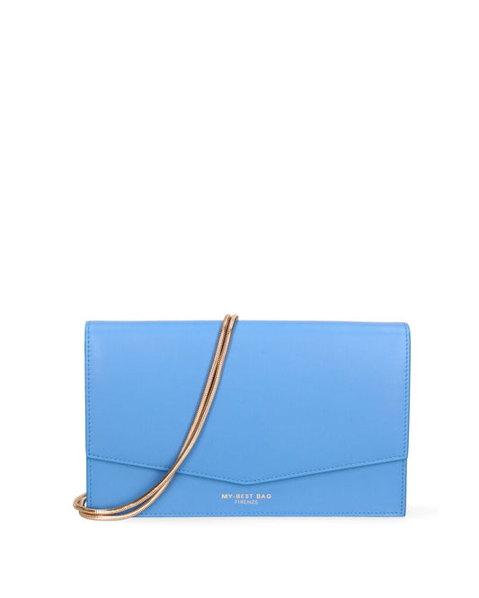 Sky Blue Envelope Clutch with Minimal Design