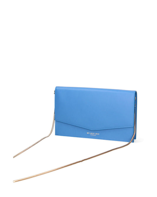 Sky Blue Envelope Clutch with Minimal Design