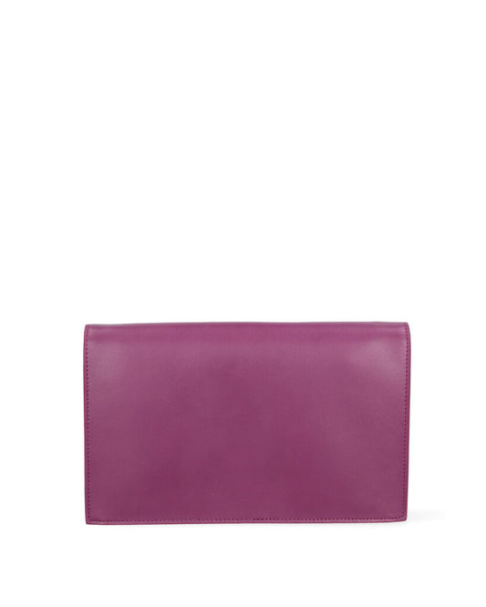 Violet Smooth Envelope Clutch with Subtle Branding