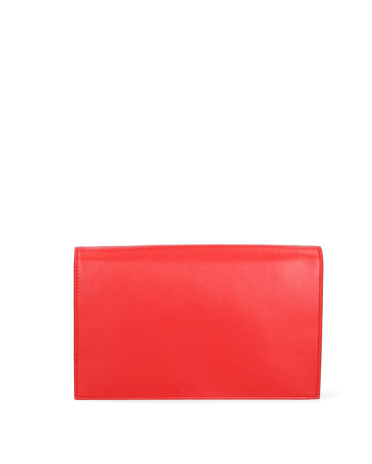 Red Structured Envelope Clutch with Sleek Design
