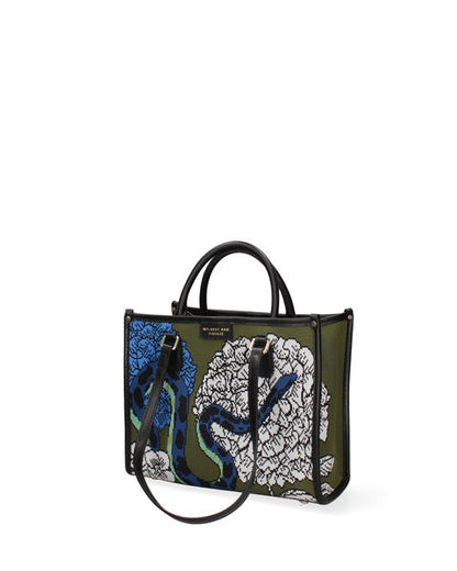 Multicolor Canvas Tote Bag with Abstract Print
