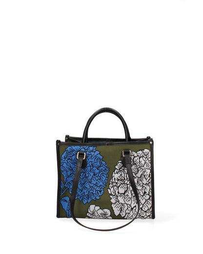 Multicolor Canvas Tote Bag with Abstract Print