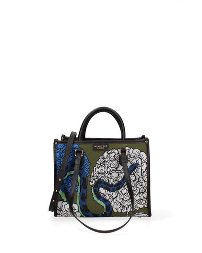 Multicolor Canvas Tote Bag with Abstract Print