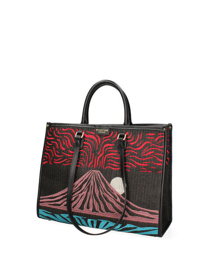 Multicolor Embroidered Tote with Artistic Design
