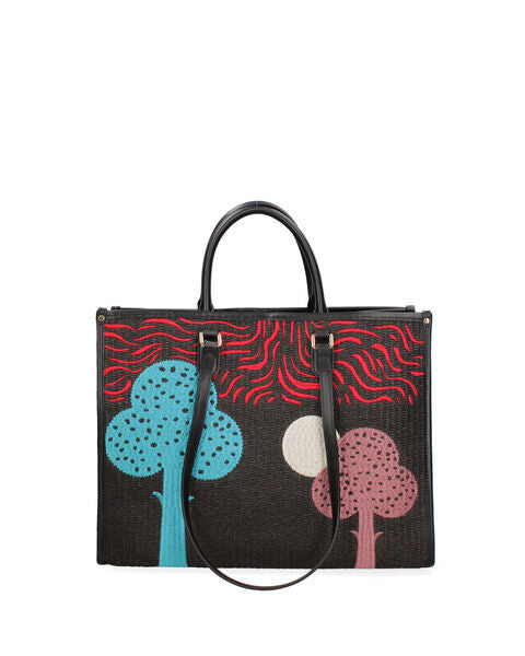 Multicolor Embroidered Tote with Artistic Design