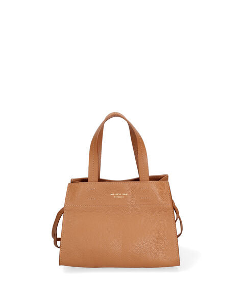 Camel Textured Tote Bag with Dual Handles