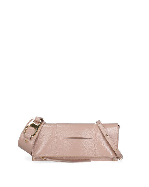 Taupe Textured Belt Bag with Gold Buckle