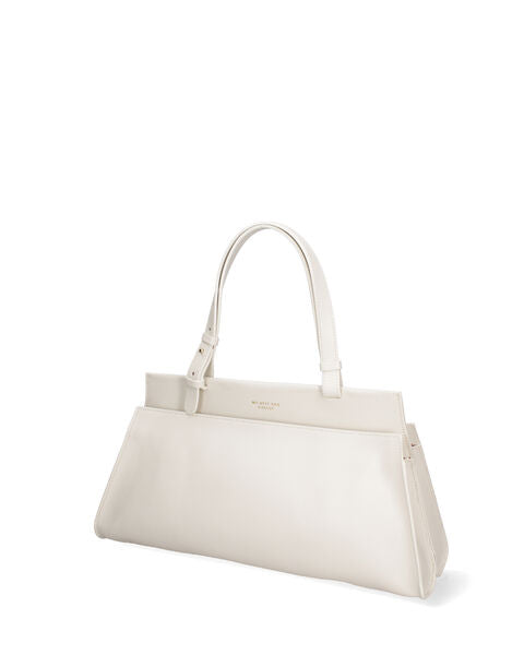 Ivory Structured Tote Bag with Adjustable Handles