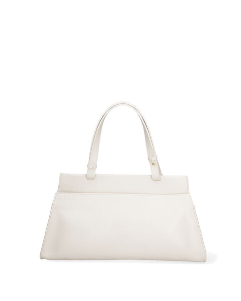 Ivory Structured Tote Bag with Adjustable Handles