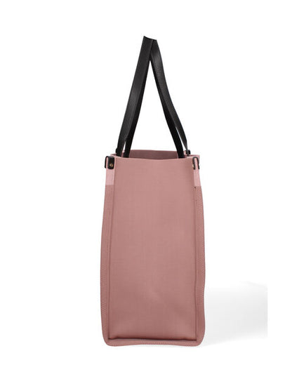 Multicolor Geometric Canvas Tote with Detachable Pouch
