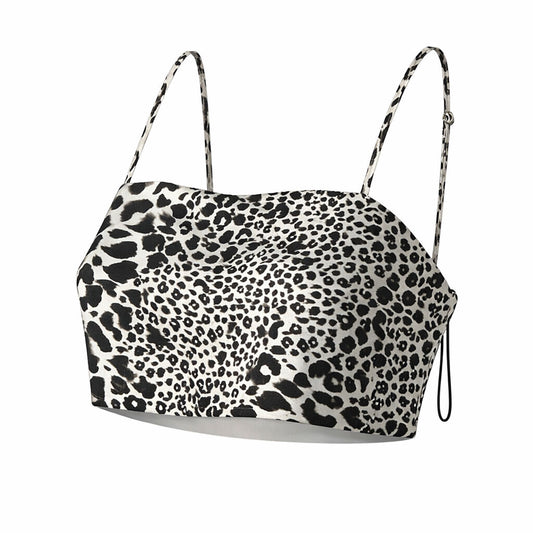 Leopard Print Cropped Top with Spaghetti Straps