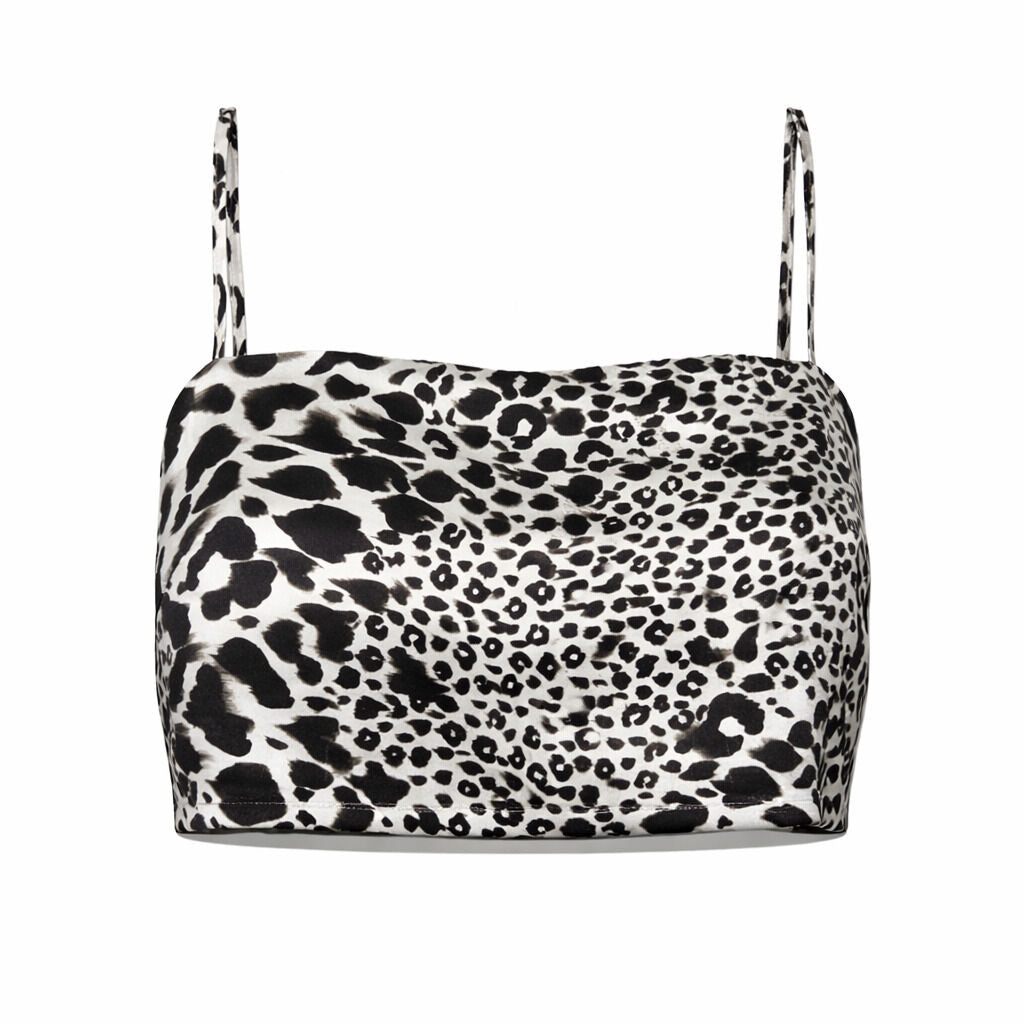 Leopard Print Cropped Top with Spaghetti Straps