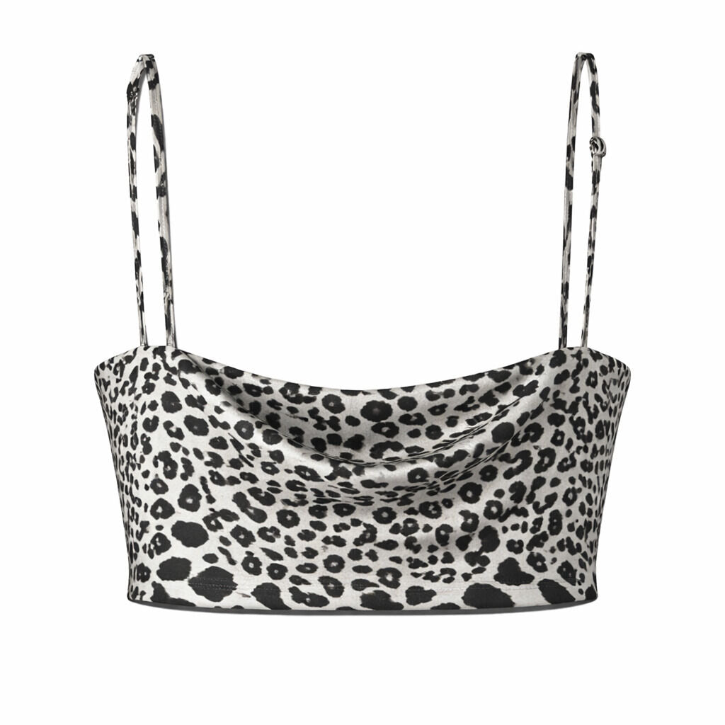 Leopard Print Cropped Top with Spaghetti Straps