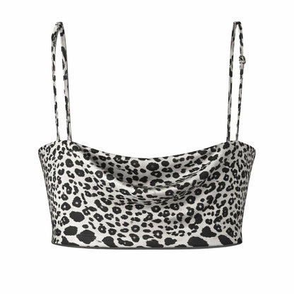 Leopard Print Cropped Top with Spaghetti Straps