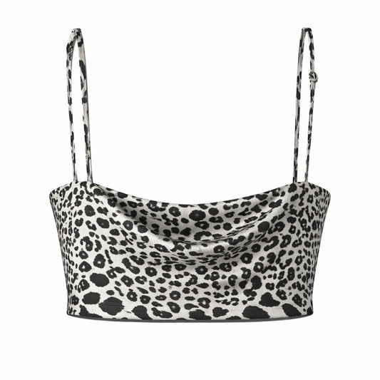 Leopard Print Cropped Top with Spaghetti Straps