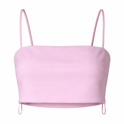 Pink Crop Top with Spaghetti Straps