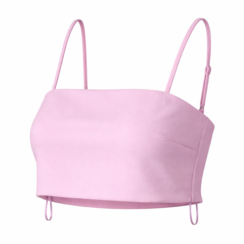 Pink Crop Top with Spaghetti Straps