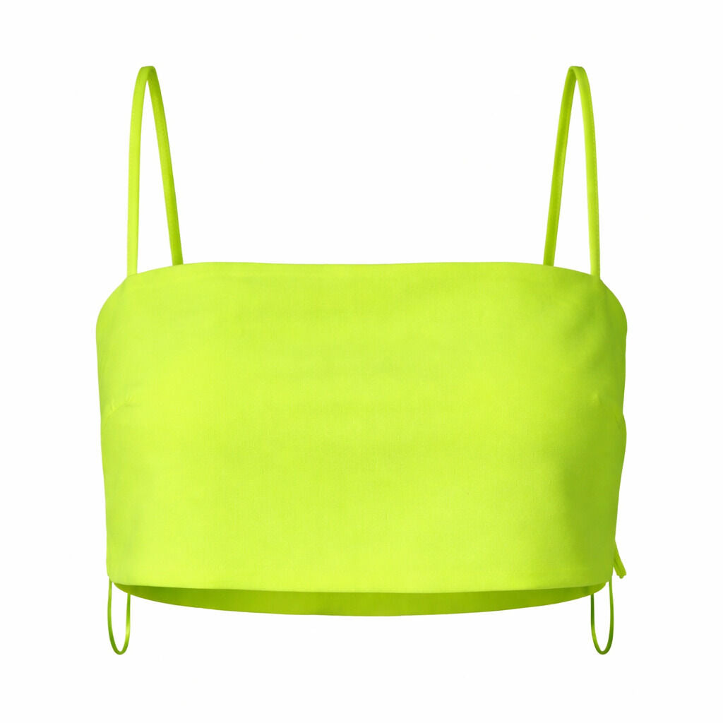 Neon Green Cropped Top with Spaghetti Straps