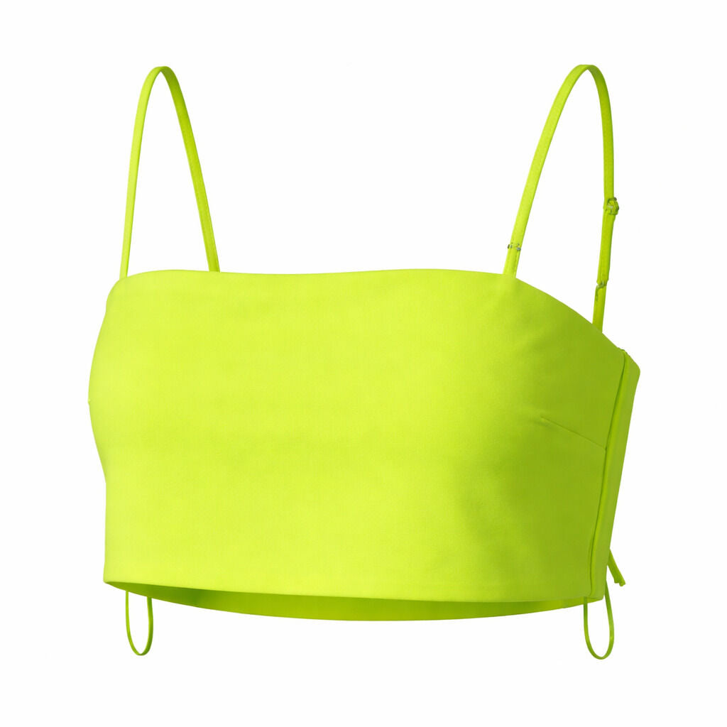 Neon Green Cropped Top with Spaghetti Straps