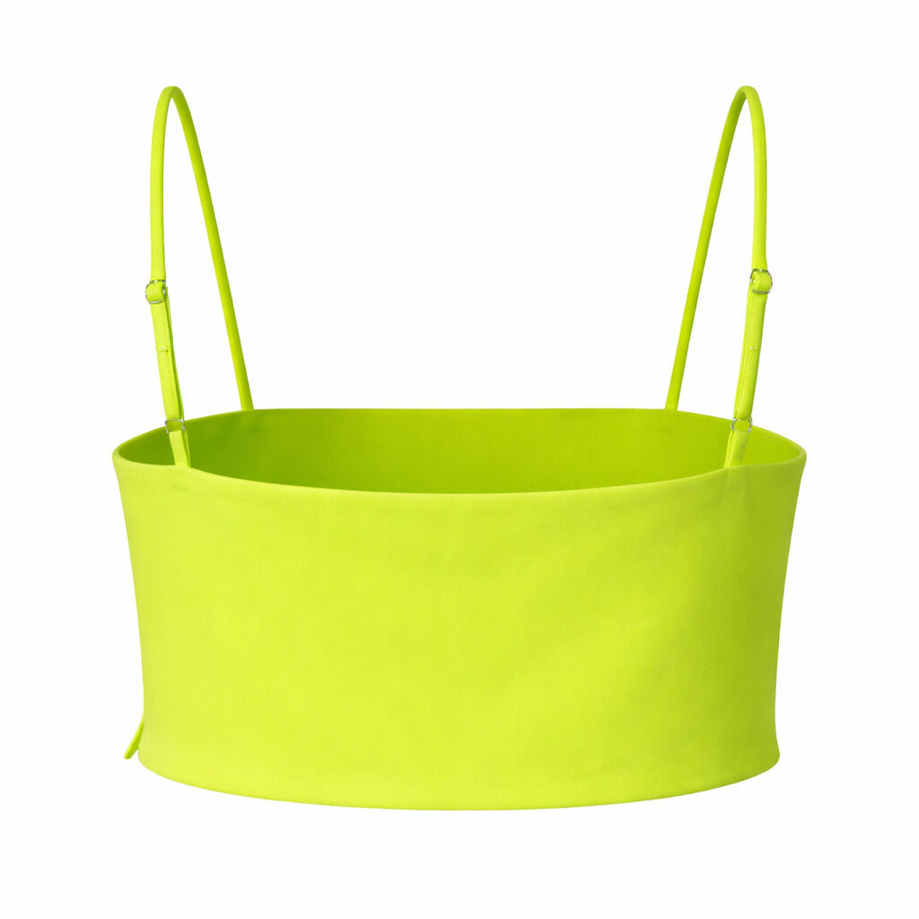 Neon Green Cropped Top with Spaghetti Straps