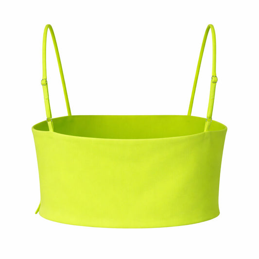Neon Green Cropped Top with Spaghetti Straps