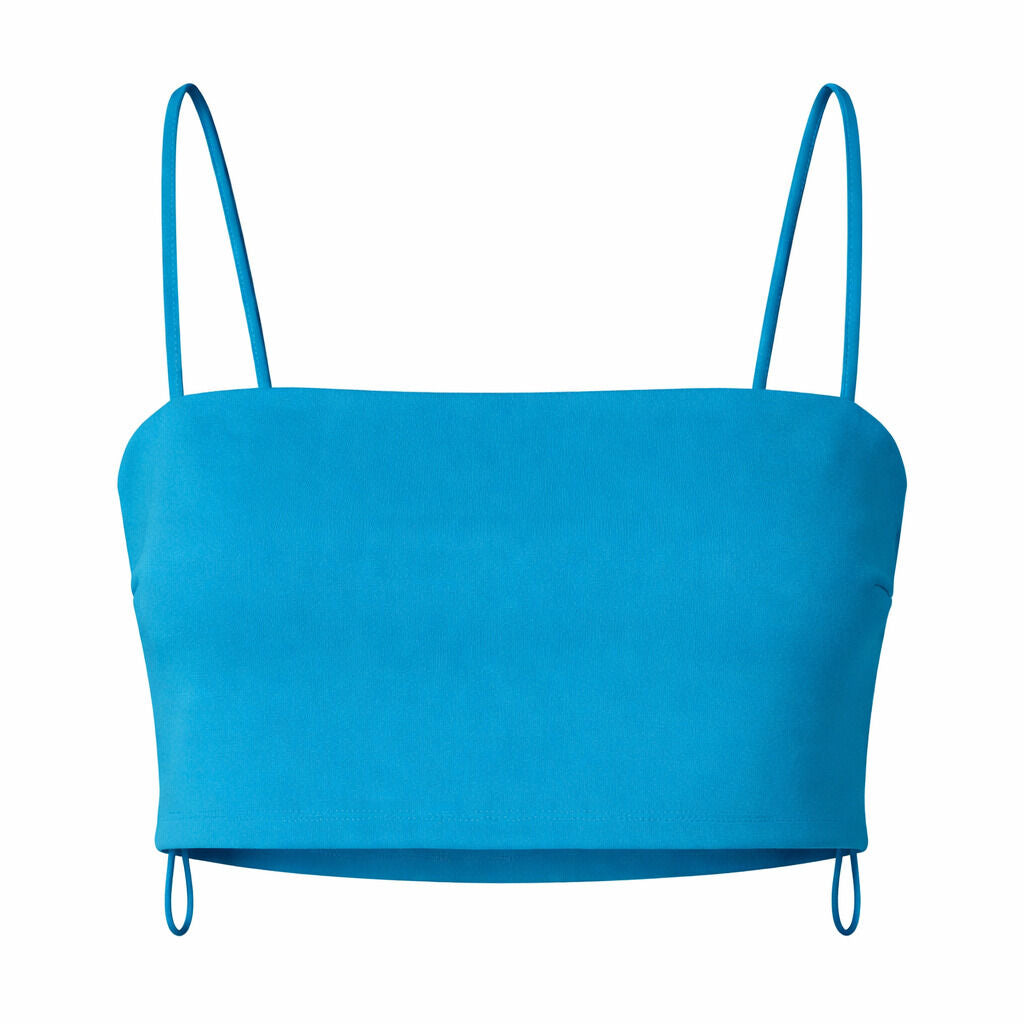 Blue Crop Top with Spaghetti Straps