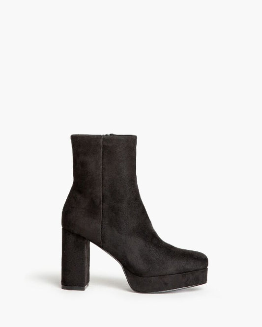 Black Suede Platform Ankle Boots