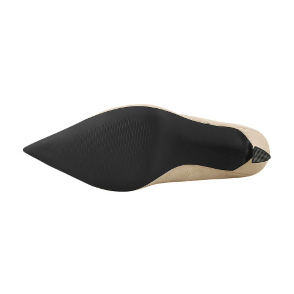 Beige Suede Pumps with Stiletto Heel