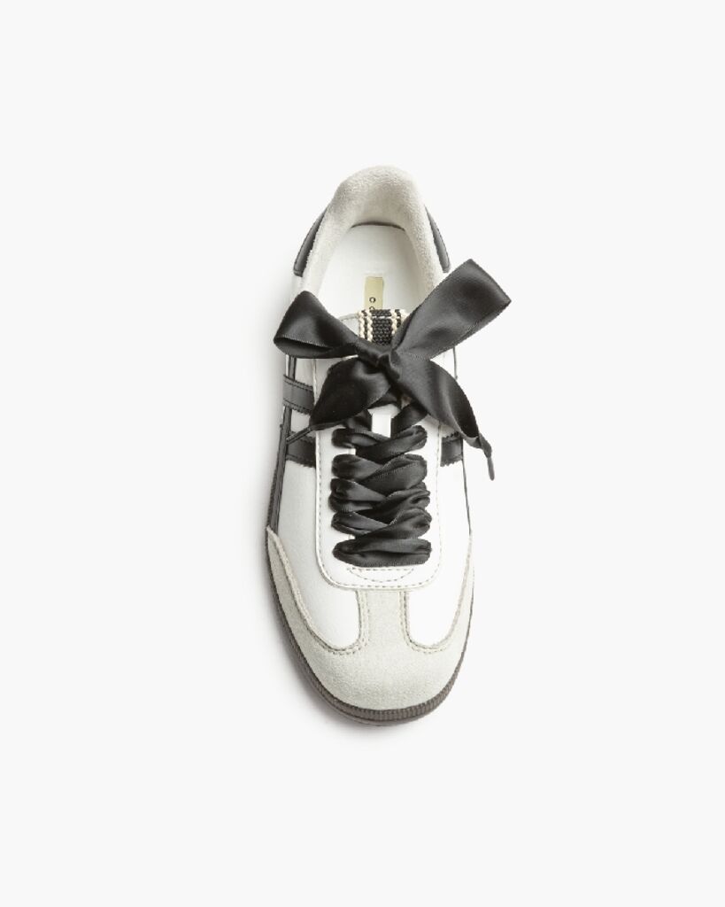 White Leather Sneaker with Black Stripes Classic