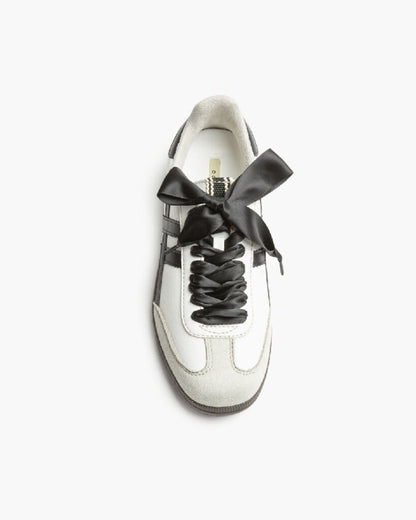 White Leather Sneaker with Black Stripes Classic