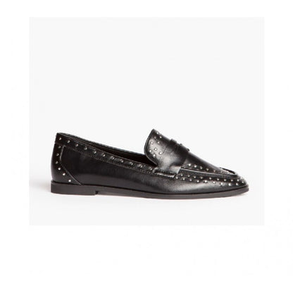 Black Studded Loafers with Sleek Detailing