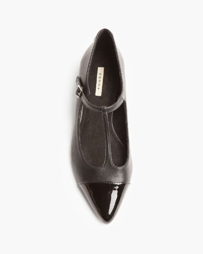 Black Patent T-Strap Ballerina Flats