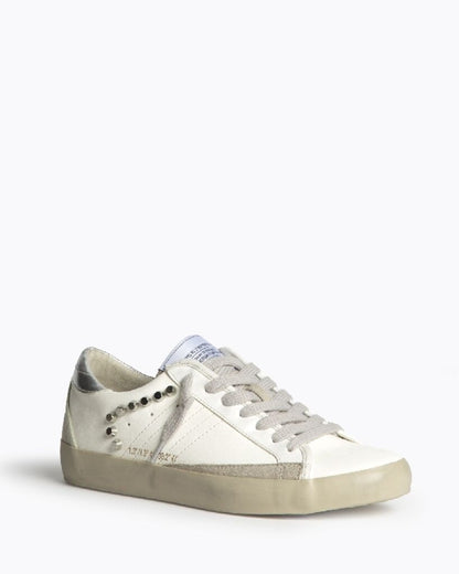 White Canvas Sneakers with Metallic Accents