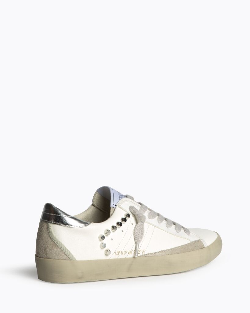 White Canvas Sneakers with Metallic Accents