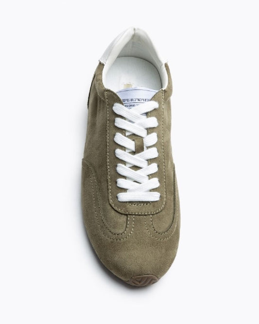 Olive Suede Sneakers with Retro Vibe