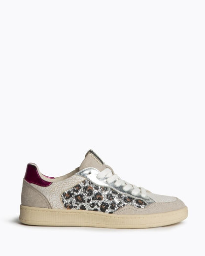 Multi-Textured Sneaker with Animal Print Detail