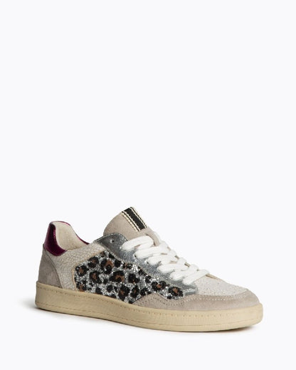 Multi-Textured Sneaker with Animal Print Detail