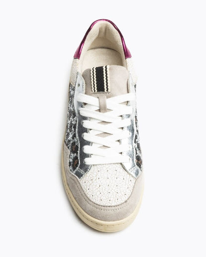 Multi-Textured Sneaker with Animal Print Detail