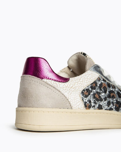 Multi-Textured Sneaker with Animal Print Detail