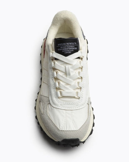White Suede Vintage-Inspired Sneakers